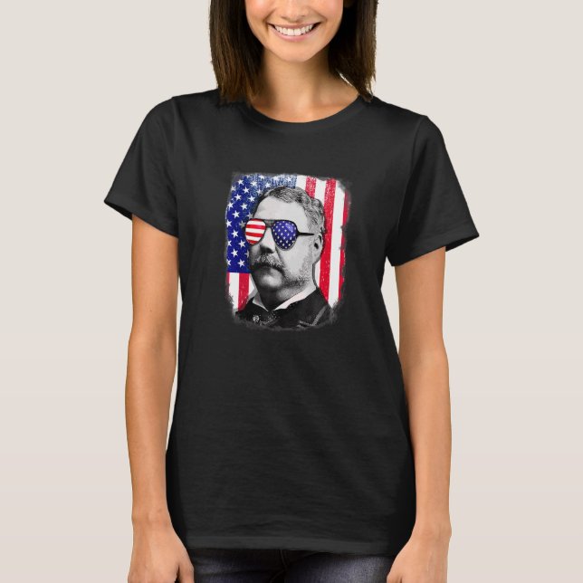 Camiseta Chester A Arthur Us Flag 4 De Julho (Frente)