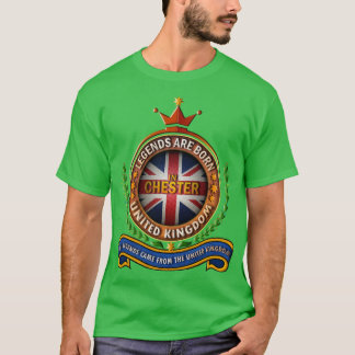 Camiseta Chester United Kingdom Legends Are Nascer em Chest