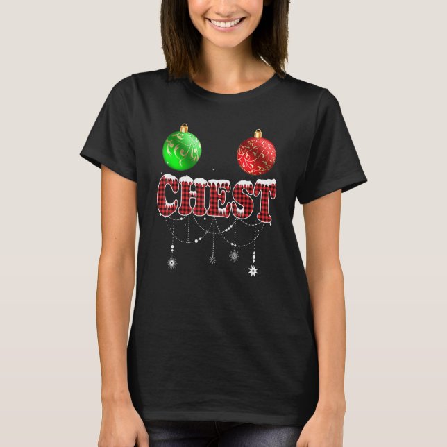 Camiseta Chestnuts Christmas  Matching Couples Chest (Frente)