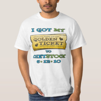 Camiseta Chetstock - t-shirt dourado do bilhete