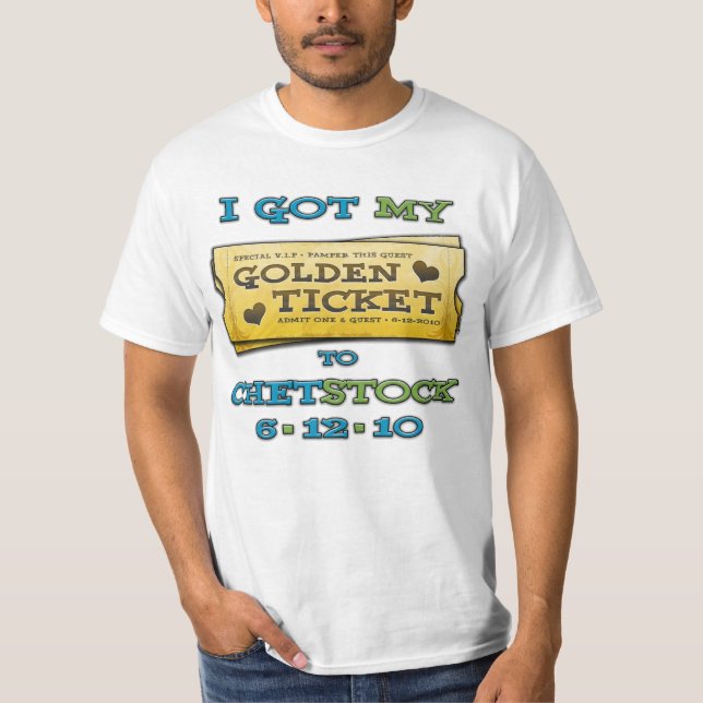Camiseta Chetstock - t-shirt dourado do bilhete (Frente)
