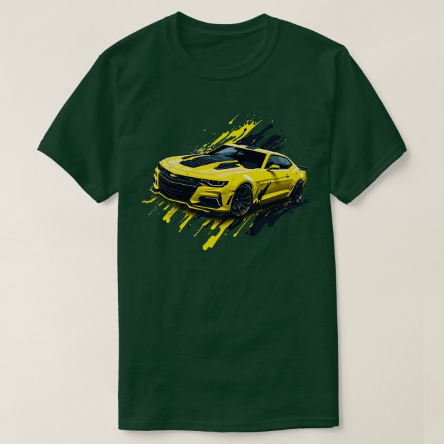 Camiseta Chevrolet Camaro de Quinta Geração Amarela (Frente do Design)