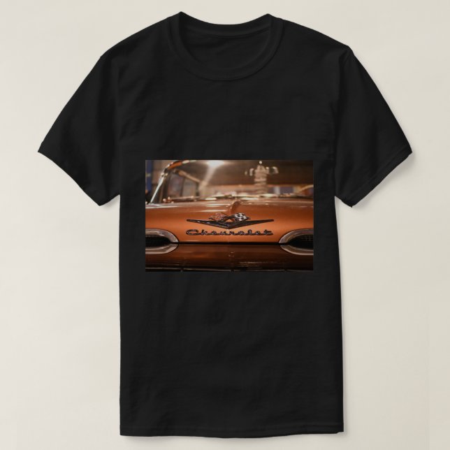 Camiseta Chevrolet Carro vintage Retro em Musk Chevvy (Frente do Design)