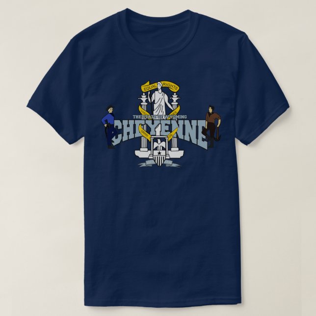 Camiseta Cheyenne O Estado de Wyoming presente (Frente do Design)
