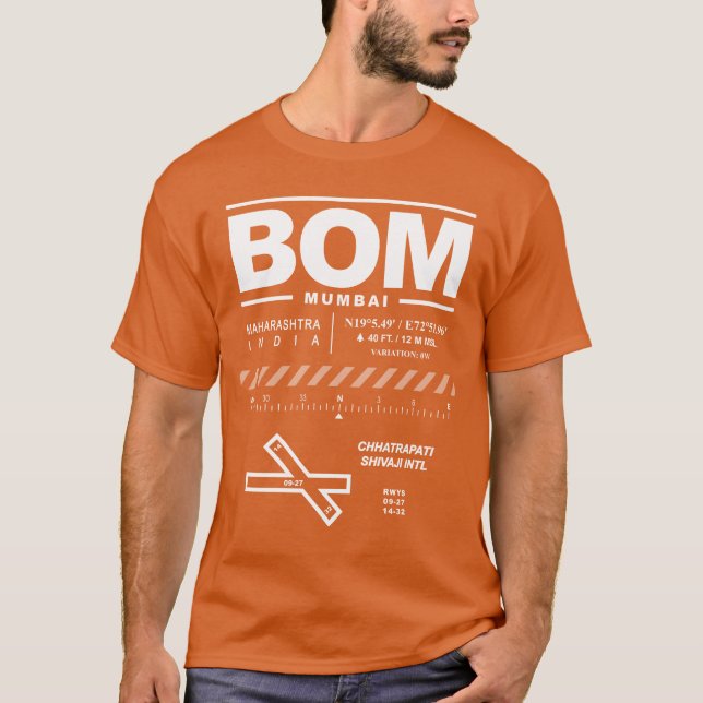 Camiseta Chhatrapati Shivaji Int'l Airport BOM T-Shirt (Frente)