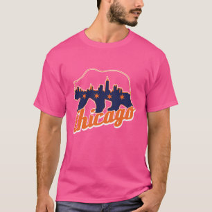 Camiseta Chi Bear - panorama de Chicago - bandeira de Chica