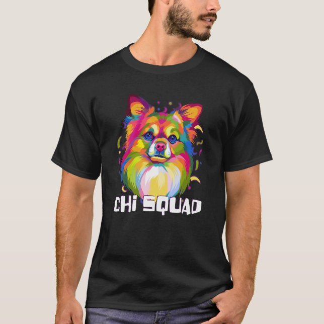 Camiseta Chi Squad Chihuahua Fur Mom Chiwawa Fur Dad Animal (Frente)