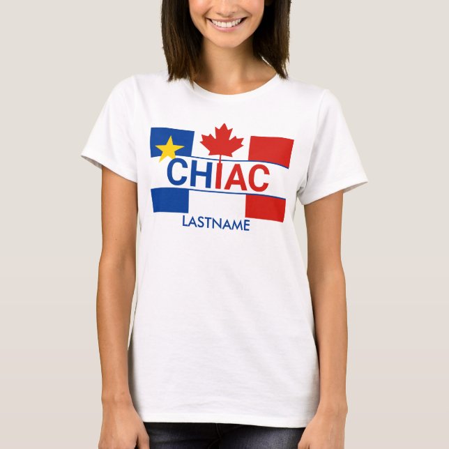 Camiseta Chiac Acade Canadian Flag Personalize T-Shirt (Frente)