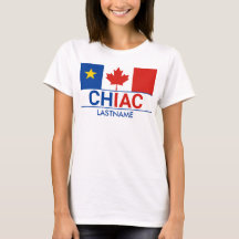 Chiac Acade Canadian Flag Personalize T-Shirt
