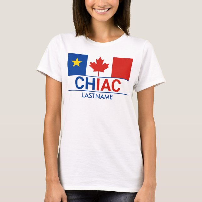 Camiseta Chiac Acade Canadian Flag Personalize T-Shirt (Frente)