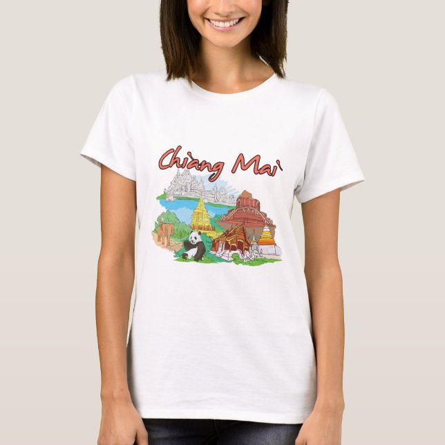 Camiseta Chiang Mai, Cidade Famosa da Tailândia (Frente)