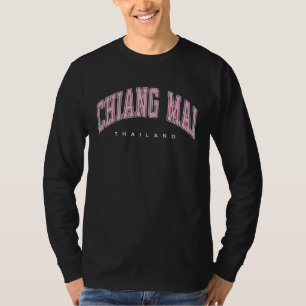 Camiseta Chiang Mai Tailândia Estilo Universitário Texto Ro