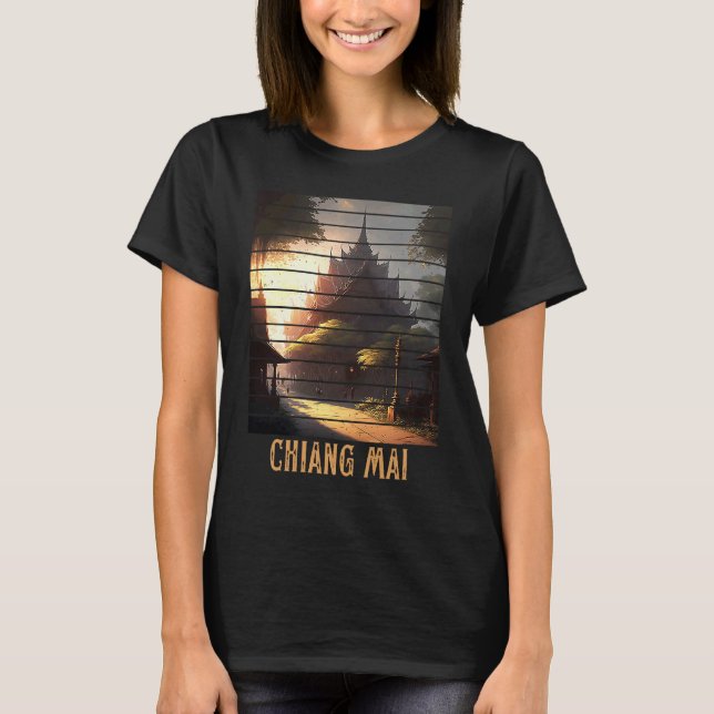 Camiseta Chiang Mai Thailand, Backpacking and Digital Nomad (Frente)