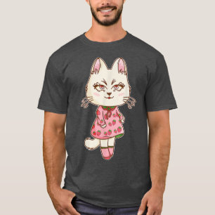 Camiseta Chibi Anime Kawaii Strawberry Cat Cute Pink Pastel