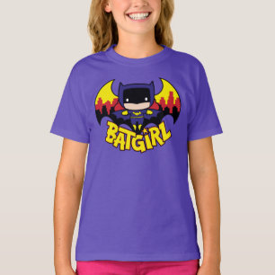 Camiseta Chibi Batgirl com o Skyline & logotipo Gotham
