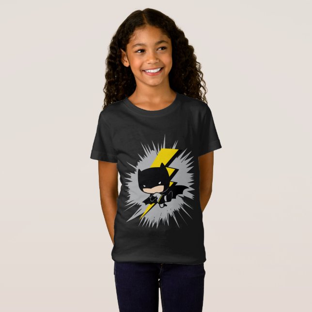 Camiseta Chibi Batman Lightning Kick (Frente Completa)