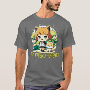 Camiseta Chibi Companheiros Girl and Shiba Inu in Style