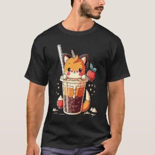 Camiseta Chibi Cute Bubble Tea Fox Boba Tea