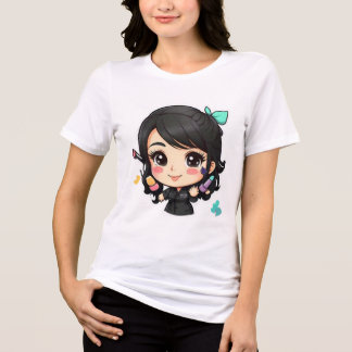 Camiseta chibi Estampado divertido Moda casual Art