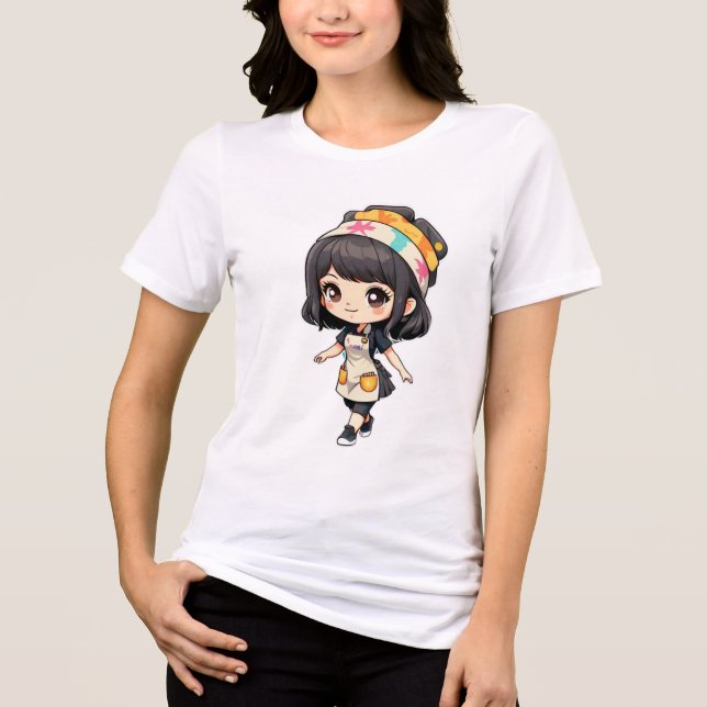 Camiseta chibi Estampado divertido Moda casual Art (Frente)
