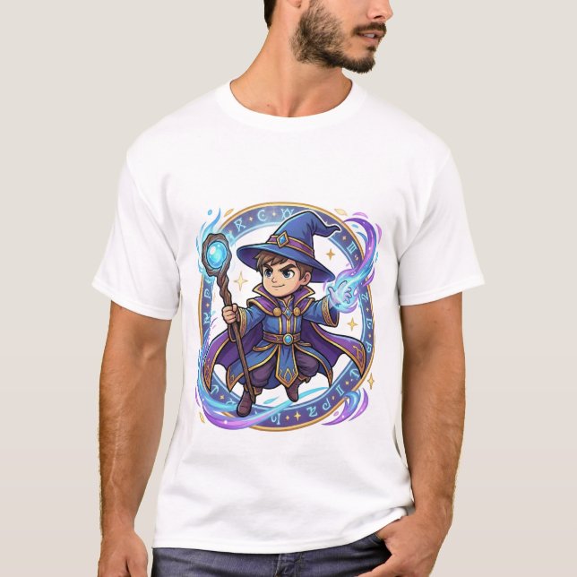 Camiseta Chibi Galaxy Wizard Way of Magic Kanji  (Frente)