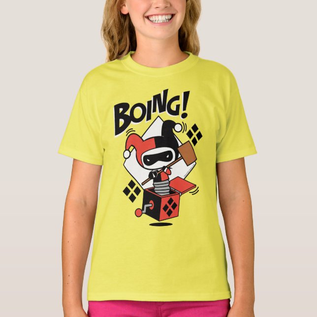 Camiseta Chibi Harley-Quinn-In-A-Box Com Martelo (Frente)