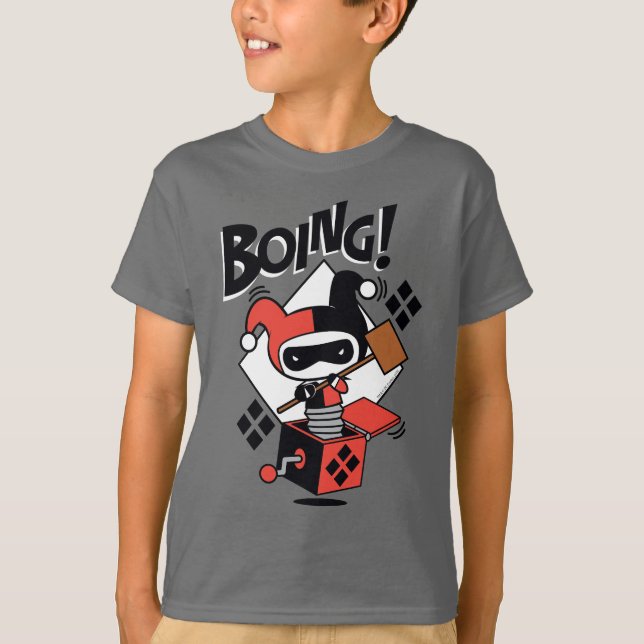 Camiseta Chibi Harley-Quinn-In-A-Box Com Martelo (Frente)