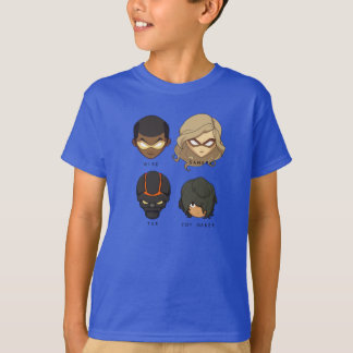 Camiseta Chibi Heroes 3/4 Capa T-Shirt (Preto)