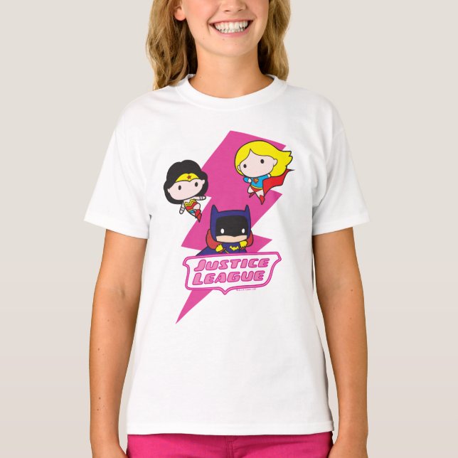 Camiseta Chibi Justice League Pink Lightning (Frente)
