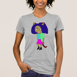 Camiseta chibi menina gato