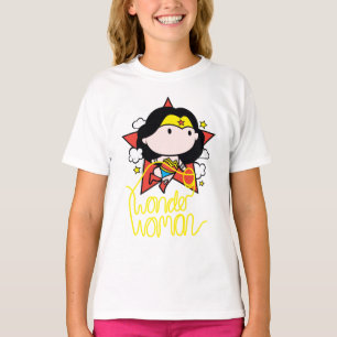Camiseta Chibi Mulher Maravilha Voando Com Laço