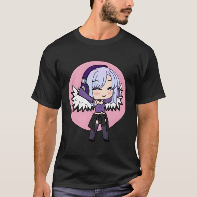 Camiseta Chibi Style Kawaii Anime Com Asas (Frente)