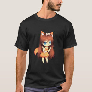 Camiseta Chibi Style Kawaii Japonesa Animadora Com Fox Ea