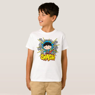 Camiseta Chibi Super-Homem Esmagando Pela Parede De Brick