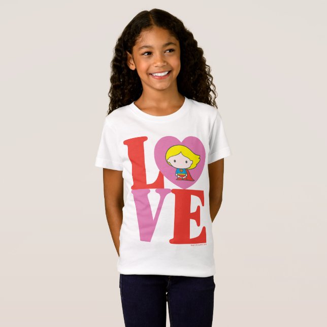 Camiseta Chibi Supergirl LOVE (Frente Completa)