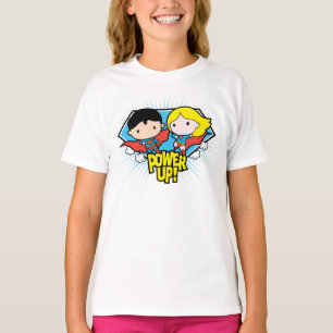 Camiseta Chibi Superman e Chibi Supergirl Ligam!