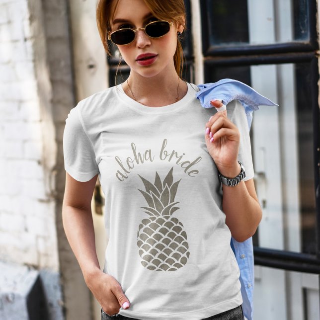 Camiseta Chic Aloha Tribe Hawaiian Silver Pineapple Brito (Criador carregado)