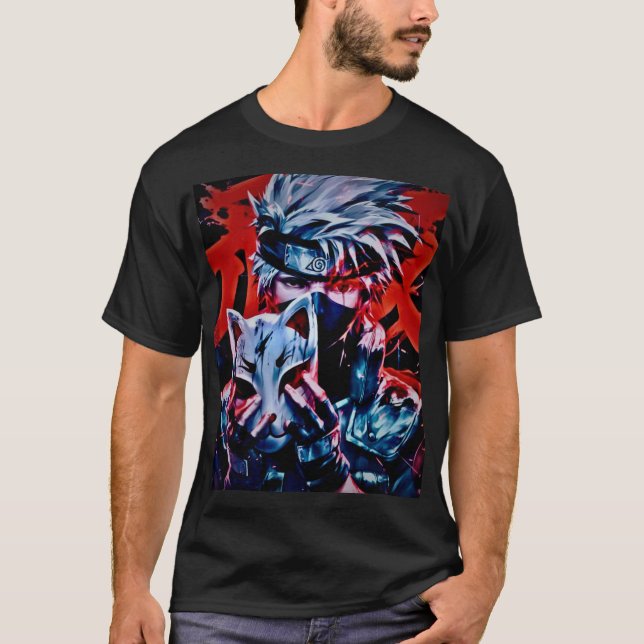 Camiseta "Chic Anime Impressão Tee: Vibrant Art Edition" (Frente)