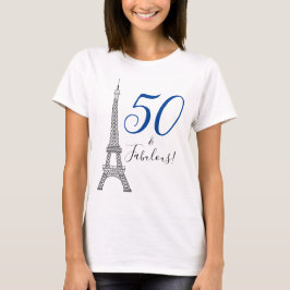 Camiseta Chic Blue 50 e Fabulosa Torre Eiffel Paris