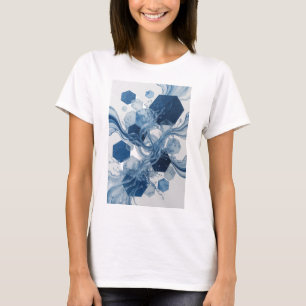 Camiseta Chic Blue com Estilo de ARTE ABSTRATO