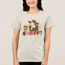 Camiseta Chic de Amante de Café no Estilo Carta de