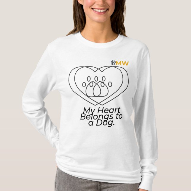 Camiseta Chic Double Heart Long-Sleeve Shirt for Dog Moms a (Frente)