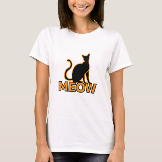 Camiseta Chic Feline Charm - Orange Cat Silhouette