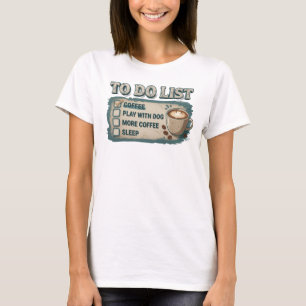 Camiseta Chic Gold CAFÉ BRINCADE COM CACHORRO Impressão de