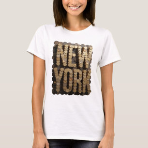 Camiseta Chic Gold NEW YORK Design de Slogan