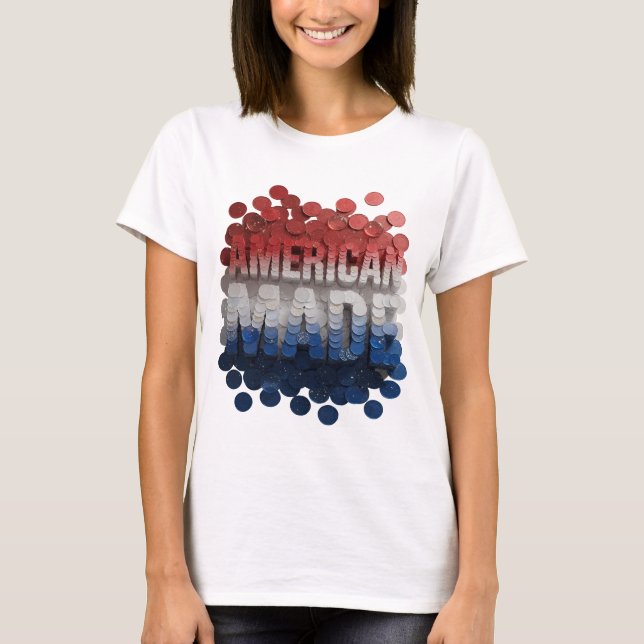 Camiseta Chic Prata FEITO NOS EUA Design Gráfico (Frente)