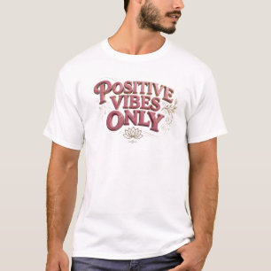 Camiseta Chic Rosa APENAS VIBRAÇÕES POSITIVAS Impressão Cri