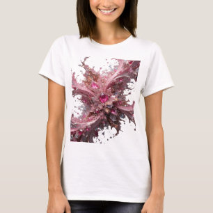 Camiseta Chic Silver CHOCOLATE RUBY FLOWER Slogan