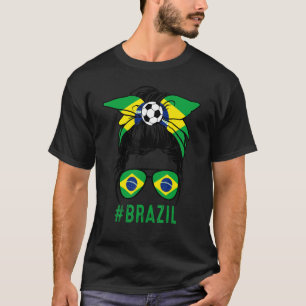 Camiseta Chica Brasil Bandeira Rapariga Brasileira Orgulho