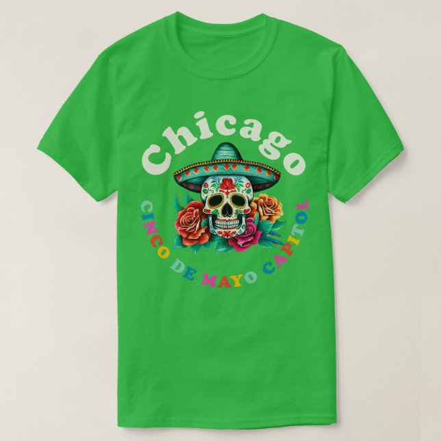 Camiseta Chicago 2023 Sugar Skull Illinois (Frente do Design)